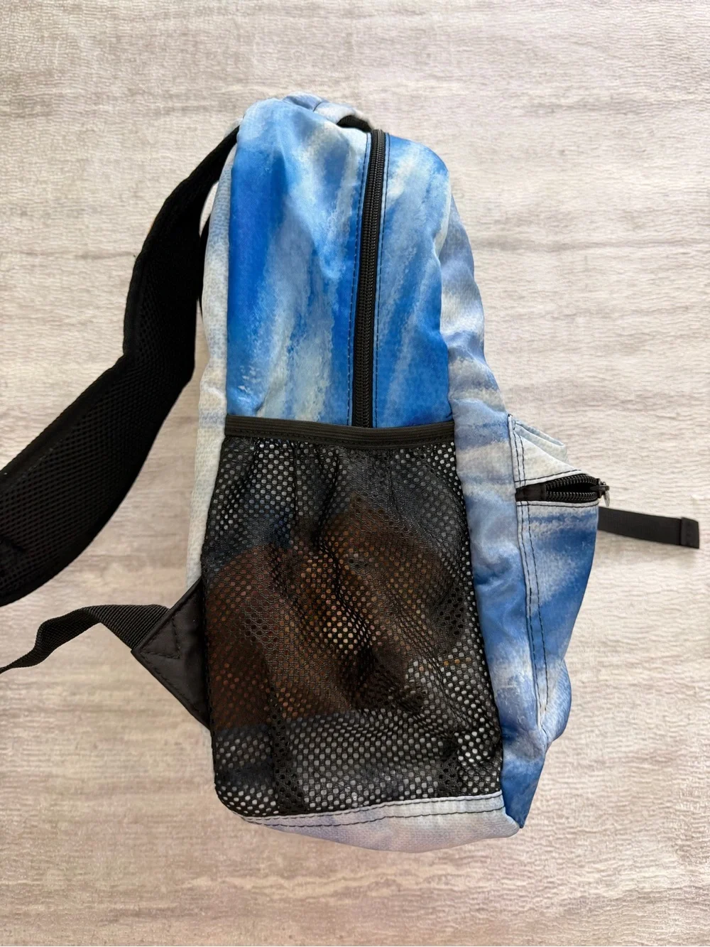 Capybara Print Blue Tie-Dye Backpack